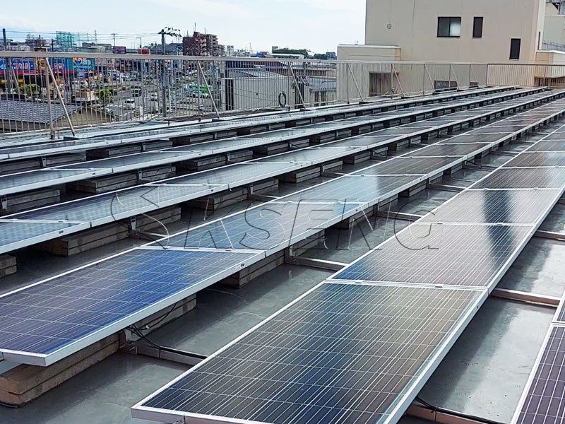 Thailand flat roof solar panel mount rack system Project 